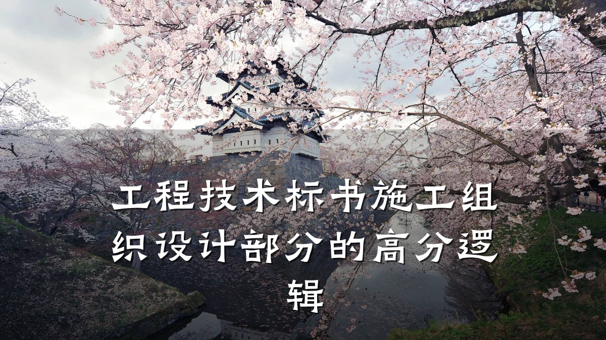 工程技术标书施工组织设计部分的高分逻辑